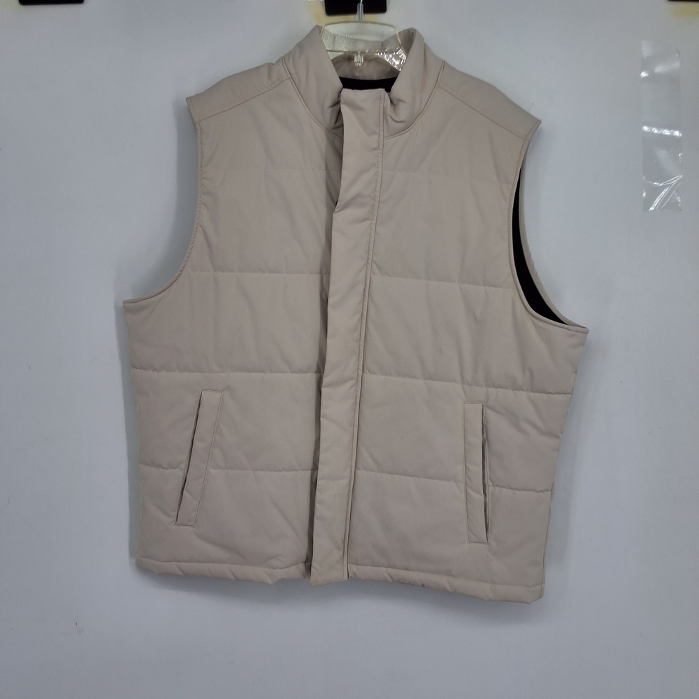 Zara Men's XL OFF WHITE Quilted Vest